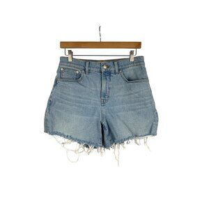Madewell Womens Mid-Length Denim Shorts Size 28 Light Blue